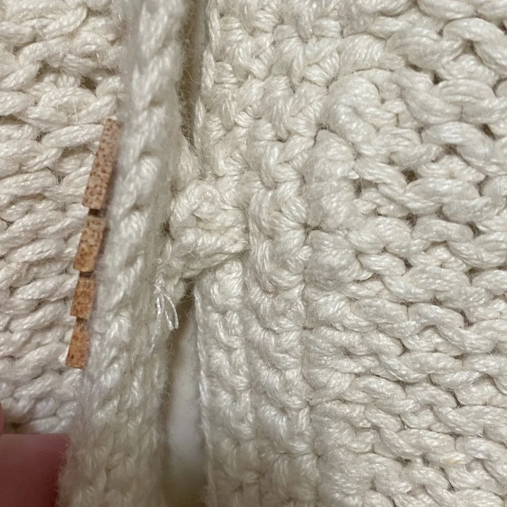 EAGLE'S EYE Vintage Cream Holiday Tree Felt Color Block Cardigan L - Picture 8 of 9